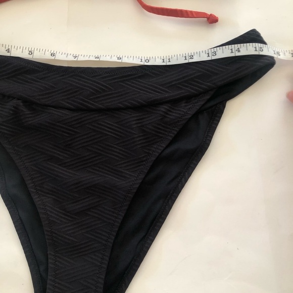 Cupshe Texturized Criss Cross Self Tie Spaghetti Straps Cheeky Bikini Swim Set - Picture 13 of 16